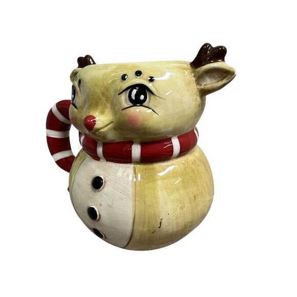 Johanna Parker Ceramic 16oz Vintage Snowman & Reindeer Coffee Cocoa Mug - Picture 9 of 16